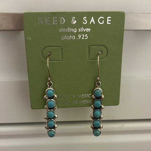 Seed & Sage Jewelry - Seed & Sage Sterling Silver Genuine Turquoise Dangle Earrings